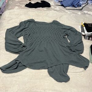 Free People Soft Gray Knit Sweater